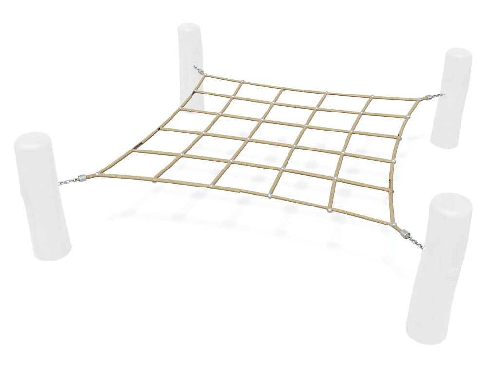Heavy-duty outdoor climbing net for playgrounds, ideal for children’s recreational activities, and designed for safety and durability on DG Play equipment.