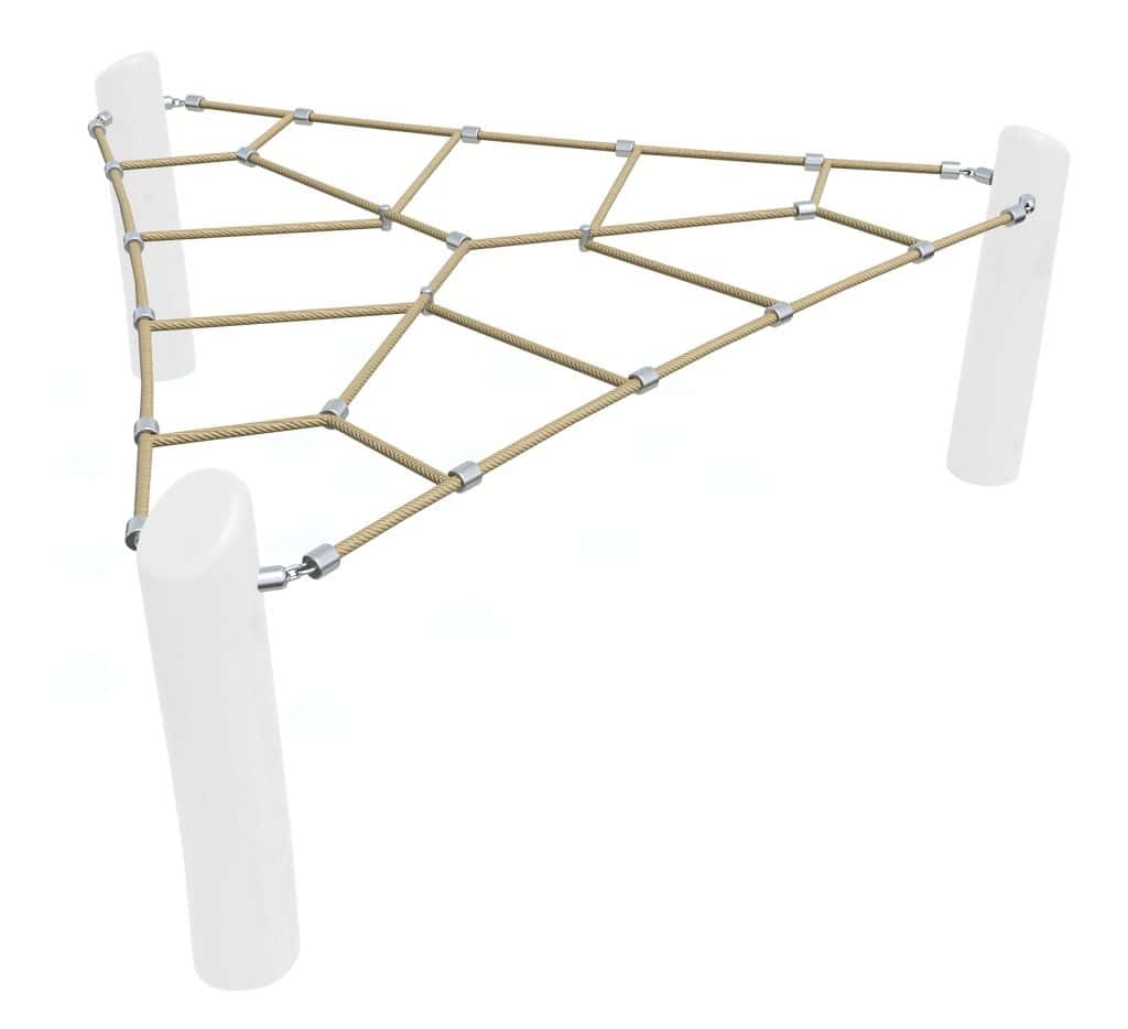 Climbing frame for children, sturdy playground equipment with rope ladder and safe metal connectors, ideal for outdoor play areas and playground safety.