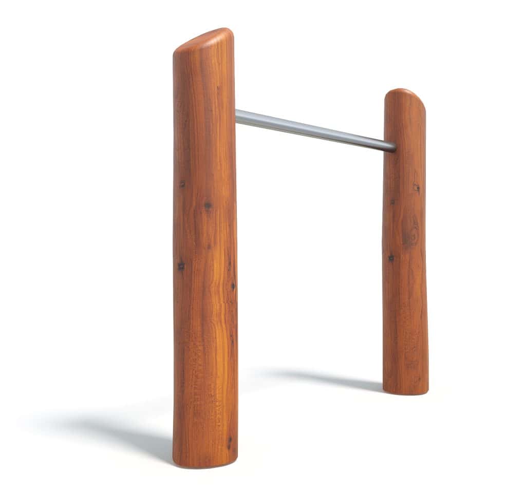 Natural wooden outdoor fitness pull-up bar for strength training and exercise. Durable, weather-resistant, ideal for outdoor gyms and fitness parks. Enhance your workout space with premium outdoor equipment.