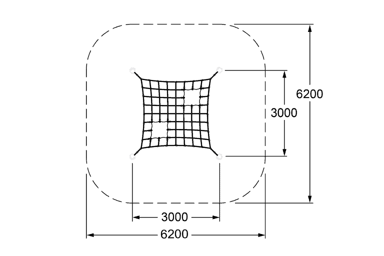 Heavy-duty outdoor climbing frame with a sturdy rope net for kids' play and physical activity, designed for safety and durability. Perfect for indoor and outdoor playgrounds to promote active fun.