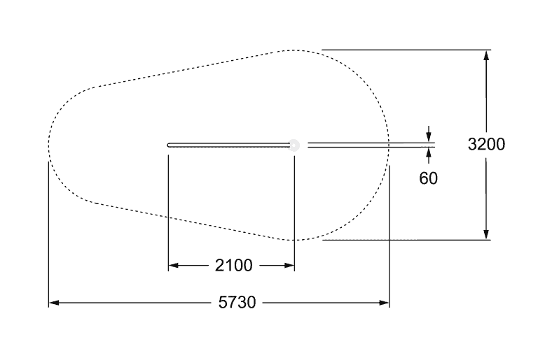 A 3D technical drawing of a cam mechanism with detailed measurements and annotations for precise engineering and manufacturing.