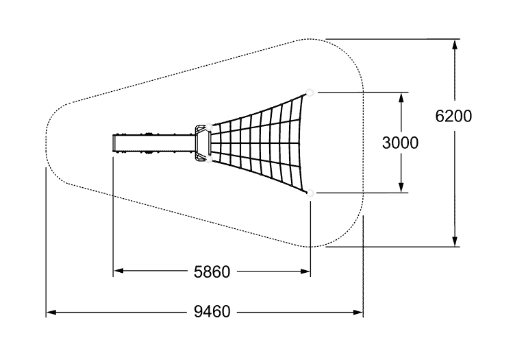 Highly detailed technical drawing of a 3D cone with precise measurements for industrial design, engineering, or manufacturing use.