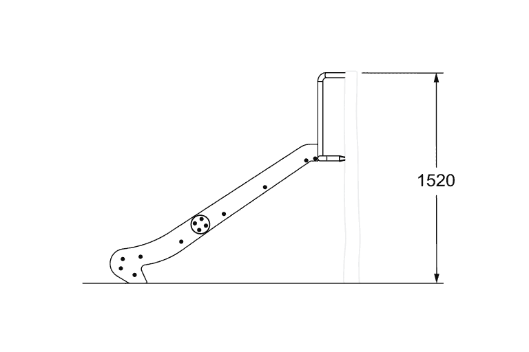 Warranty-friendly playground slide with safety measurements and durable construction for outdoor play areas.