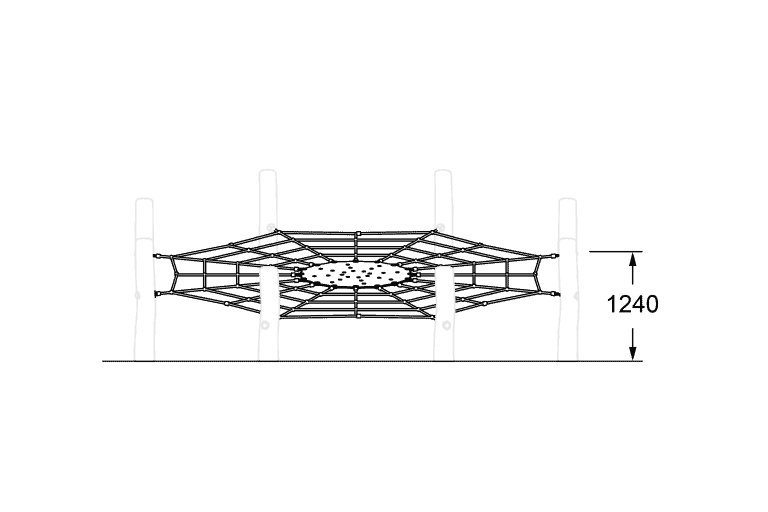 Climbing net playground equipment for kids, sturdy safety design, ideal for outdoor play areas, with a height of 1240mm, promoting active play and physical development.