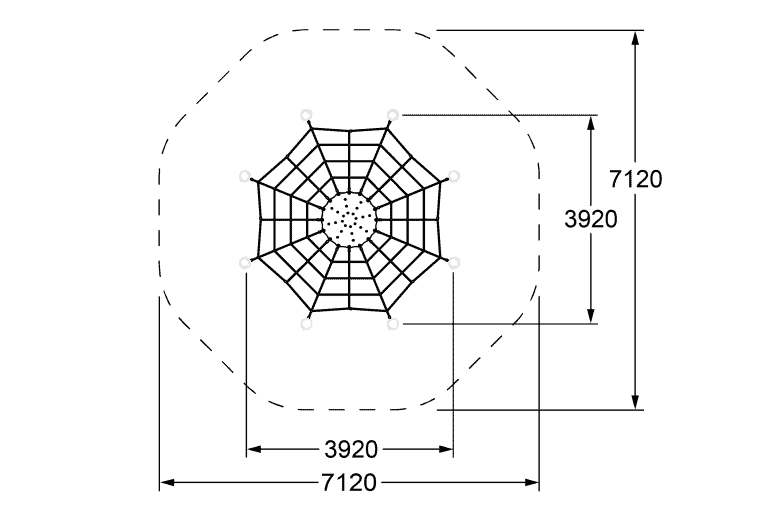 Fire escape plan diagram with detailed measurements and layout for safety and evacuation procedures.