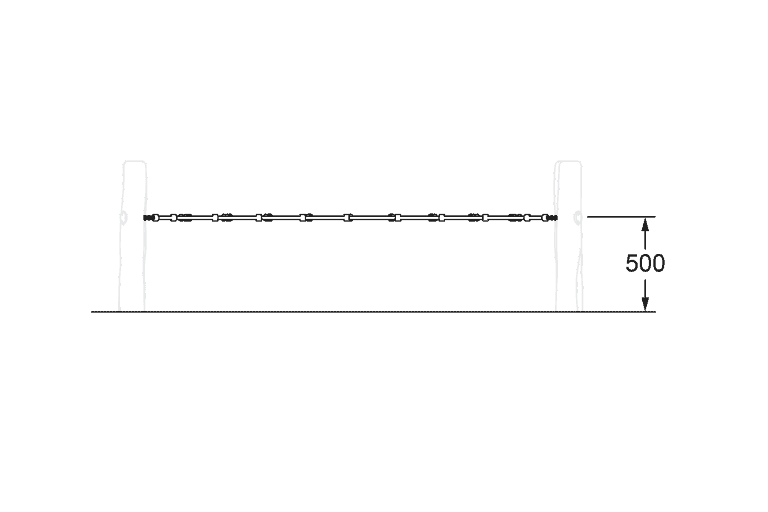 Heavy-duty safety barrier with 500mm height, ideal for crowd control and outdoor events, manufactured by DG Play for secure and reliable barriers.