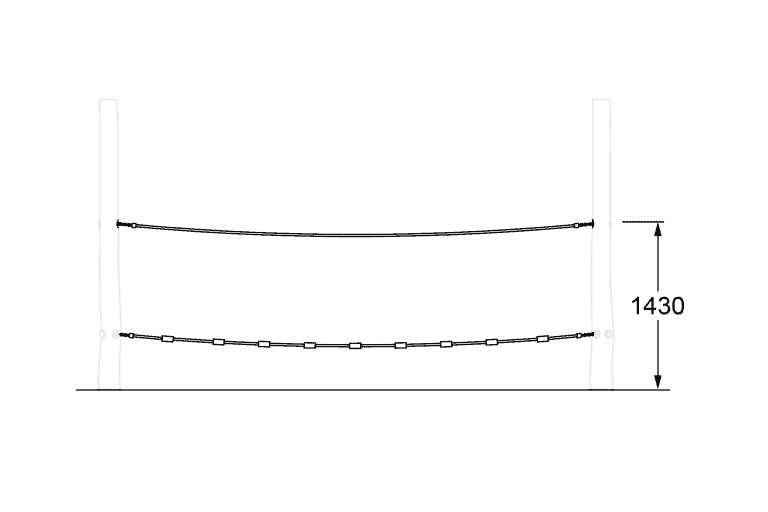 High-strength sports cable with precise measurements for athletic and fitness applications, suitable for indoor and outdoor use.