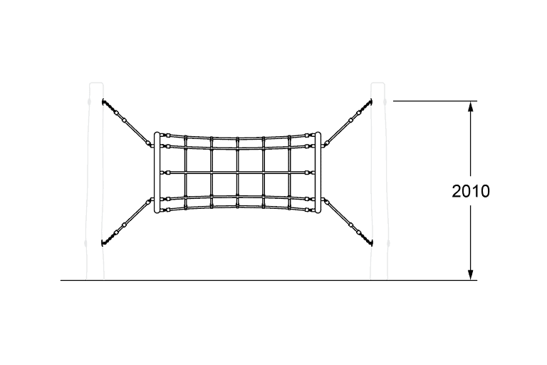 Climbing net playground equipment designed for kids outdoor activity centers.
