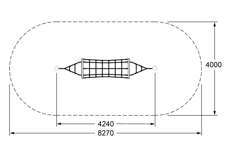 Diving board with safety features and specific length measurements, ideal for swimming pools, designed for recreational water activities and outdoor sports facilities.
