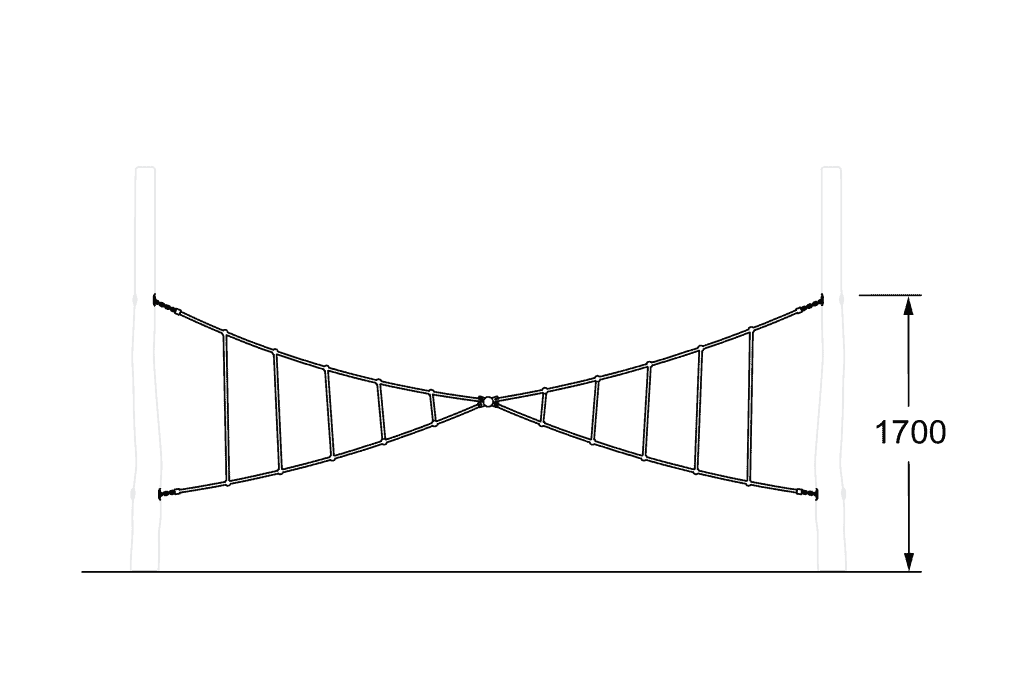 Ladder Suspension Bridge for Kids and Playground Climbing Equipment, Durable and Safe Play Structure for Outdoor Recreation.