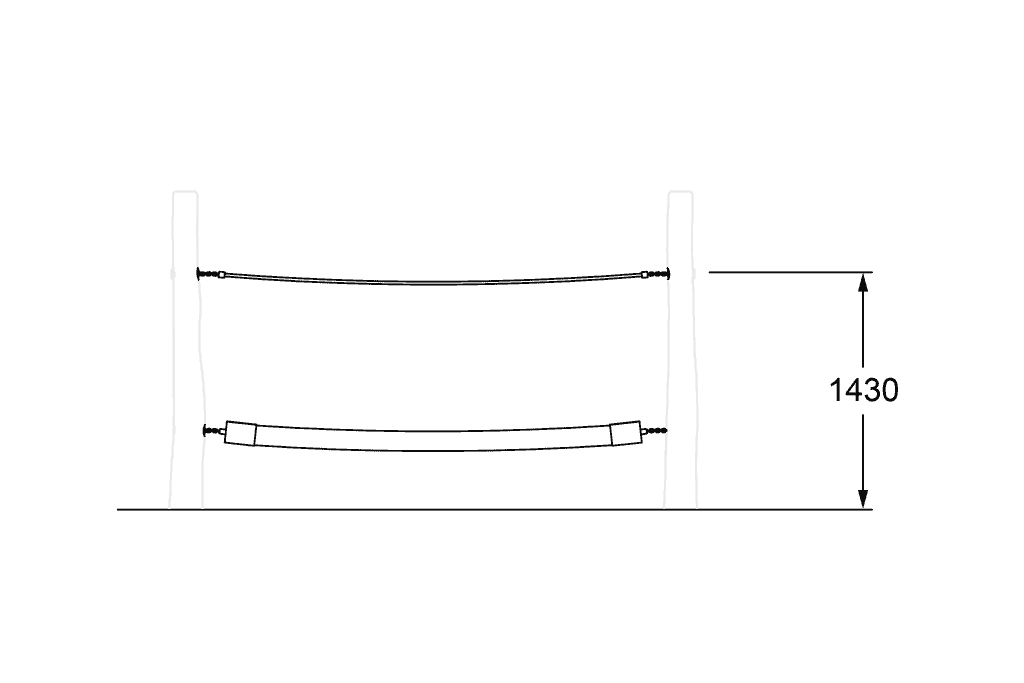 High-quality playground climbing structure with sturdy metal poles and safety ropes, designed for kids' outdoor play and physical activity.
