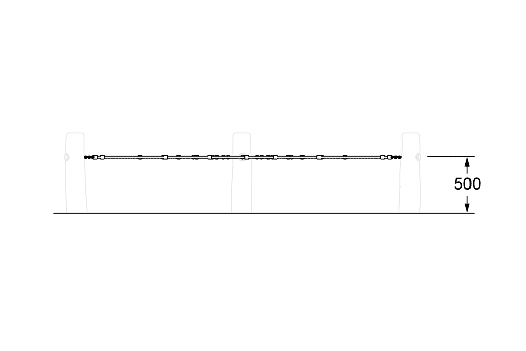 Flexible playground safety barrier with height 500mm, ideal for outdoor sports and recreational areas. Durable, weather-resistant material for secure boundary marking.
