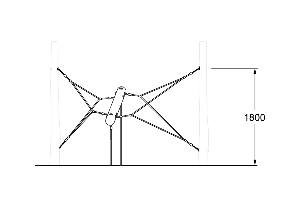 Durable outdoor playground climbing net structure with metal poles and safety ropes, ideal for children's recreational activities and physical development.