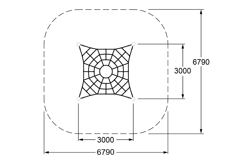 High-quality playground equipment with climbing spider web structure, designed for durable outdoor use in parks, playgrounds, and recreational areas. Safety and fun guaranteed.
