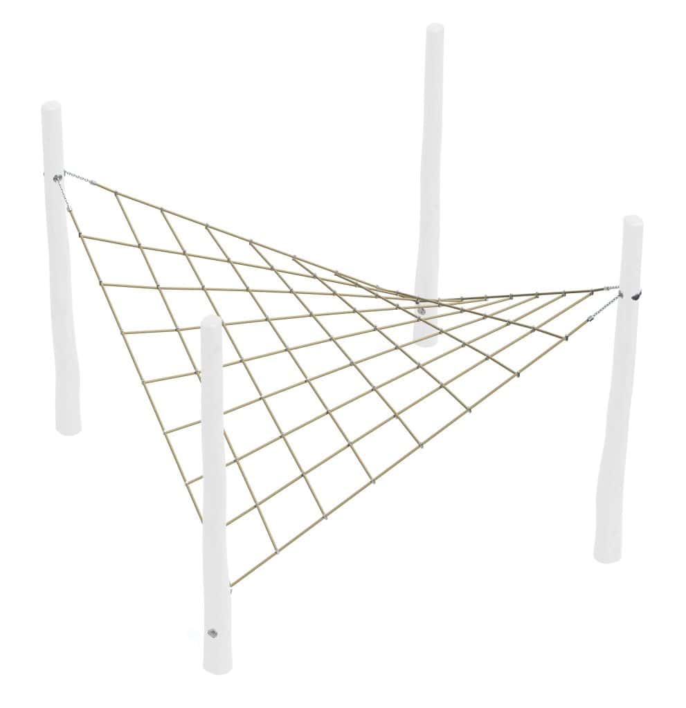 Rustic climbing net playground equipment for kids outdoor play areas, durable and safe for children’s recreational activities. Perfect for parks, schools, and backyard play spaces.