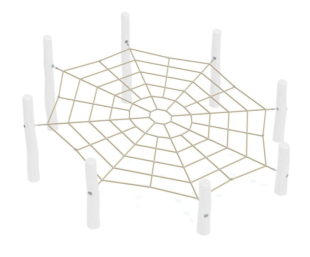 Metal spider web playground obstacle for kids adventure play equipment.