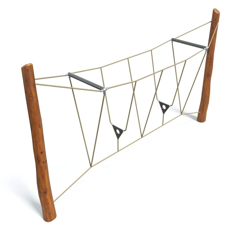 High-quality wooden playground climbing net for outdoor kids' play area, durable and safe for children’s adventure activities. Perfect for parks, schools, and backyard playgrounds.