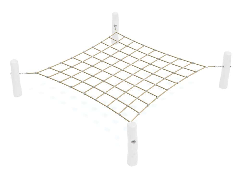 Lightweight climbing cargo net with reinforced secure anchors for playground safety and sports training.