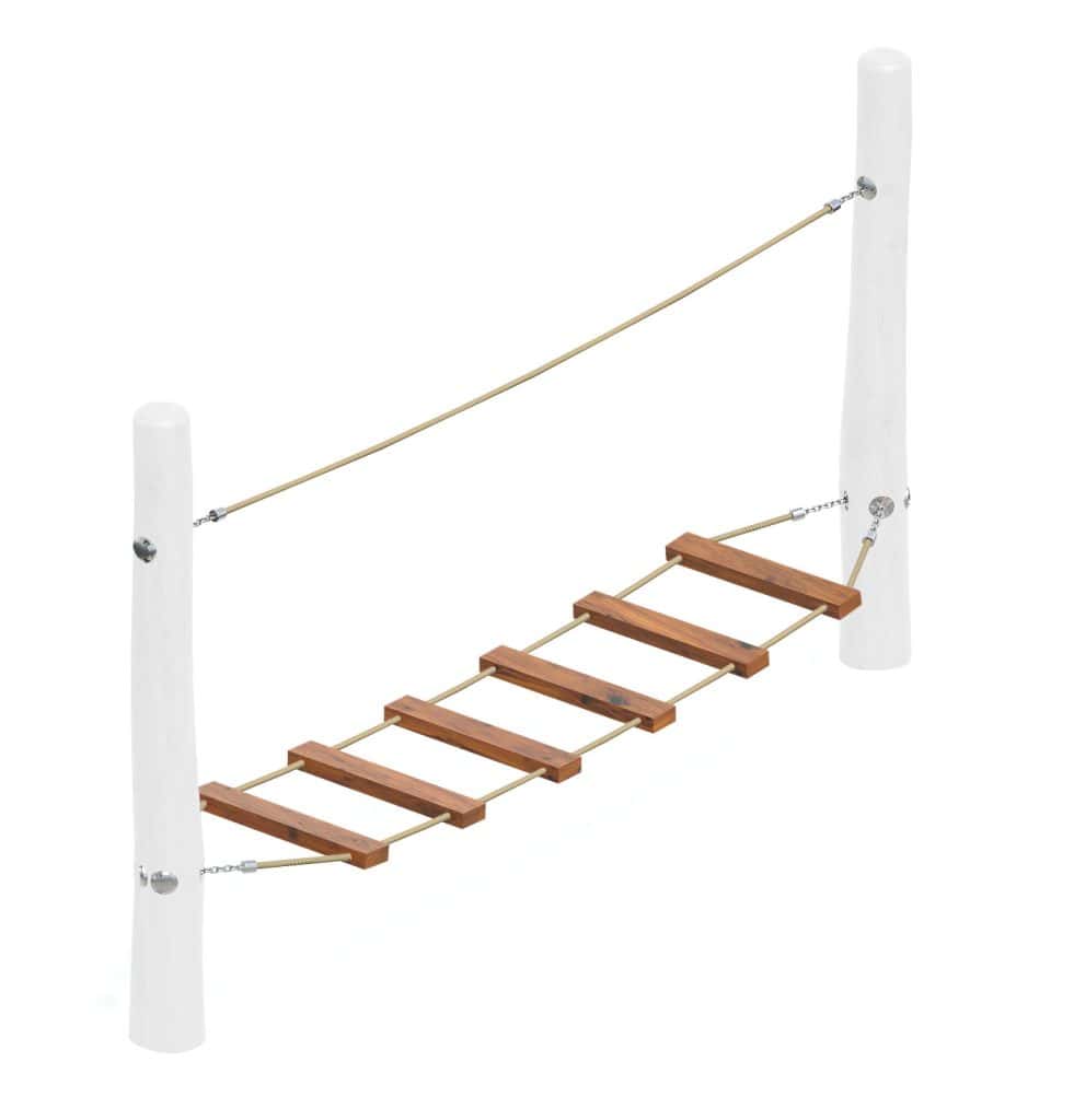 Rope Bridge Playground Equipment for Kids, Durable Wooden and Rope Design - Perfect for Outdoor Play Areas.