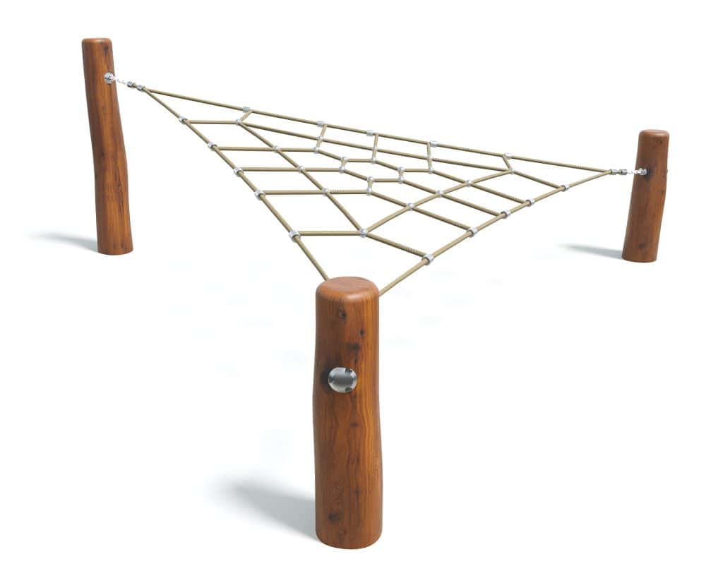 Brightwood wooden playground climbing net for kids, durable outdoor play equipment, safe and fun jungle gym for children, ideal for backyard or park play area.