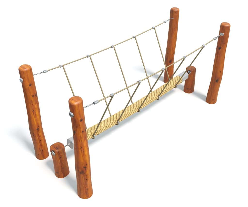 Wooden playground climbing net, outdoor play equipment, kids adventure play structure, durable wooden frame with ropes, safe and fun backyard activity for children.