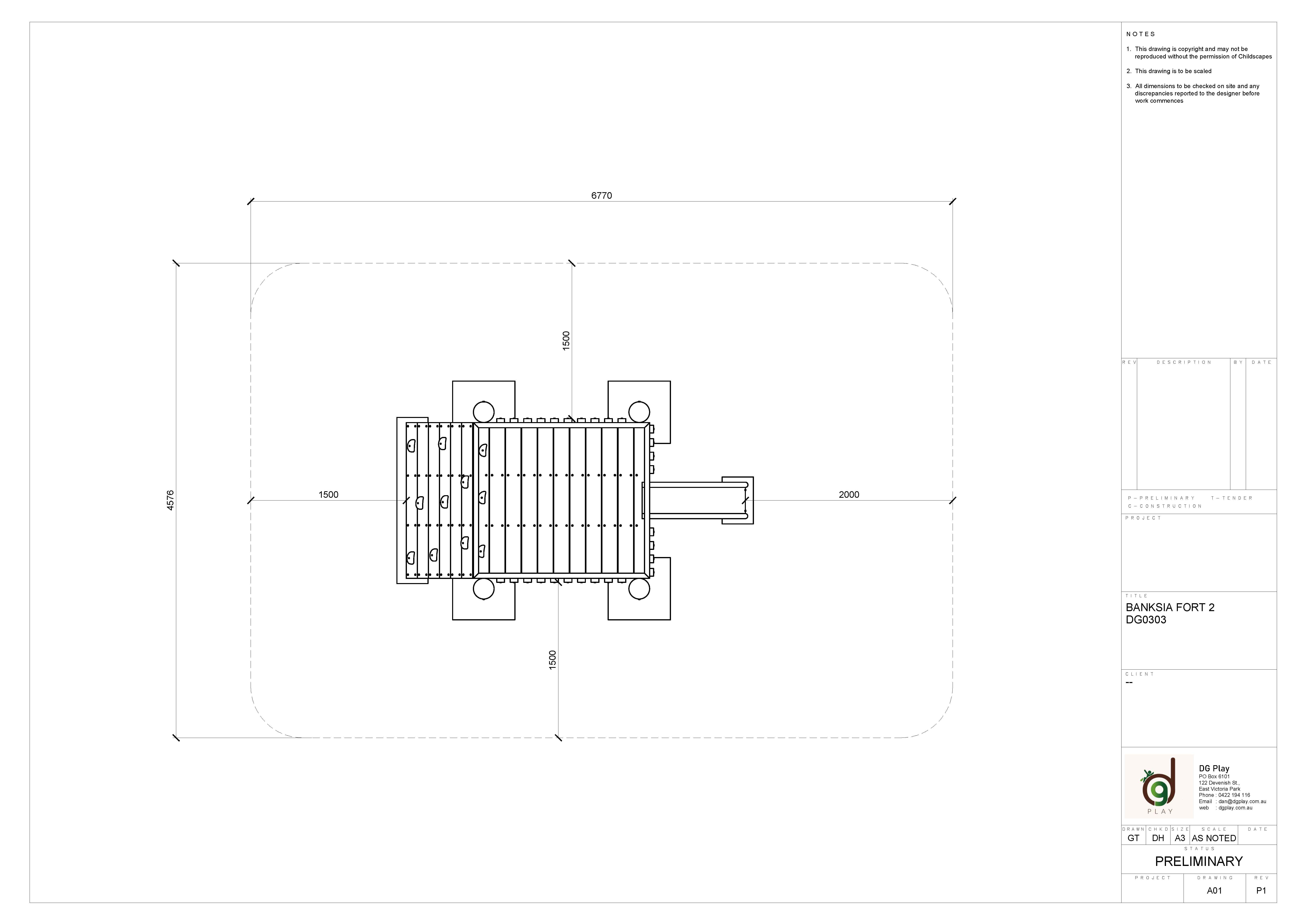 Playground design plan for Banksia Fort 2 at DG Play.
