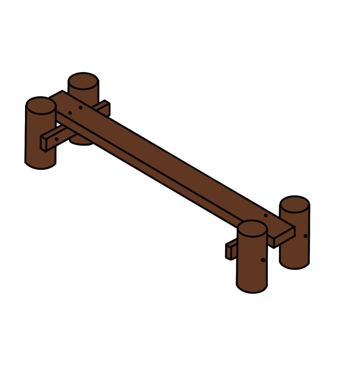 Wooden balance beam for gymnastics, ideal for training and competitions, featuring a sturdy construction and smooth surface for safe practice.