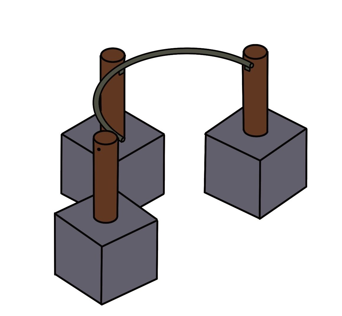 Durable pull-up bar with sturdy mounting blocks, ideal for strength training and upper body workouts at home or in the gym.