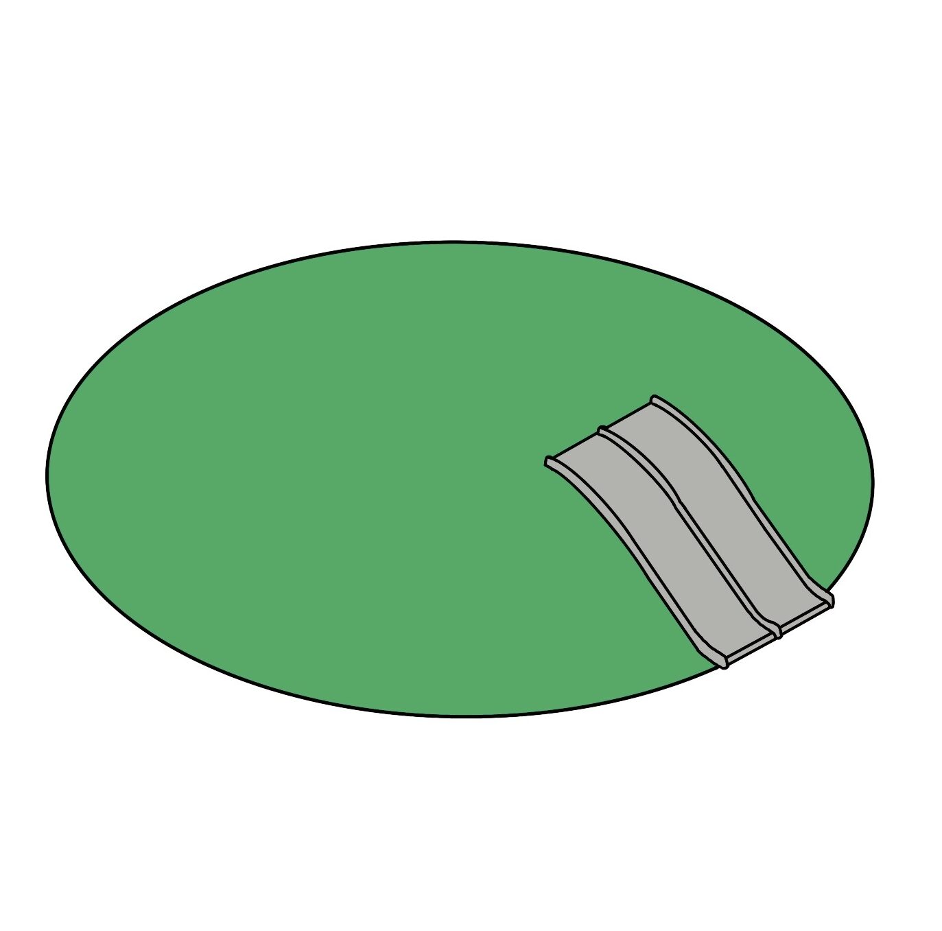 Small rubber hill with a slide for babies, ideal for safe outdoor play and sensory development. Perfect for playgrounds and early childhood activities.