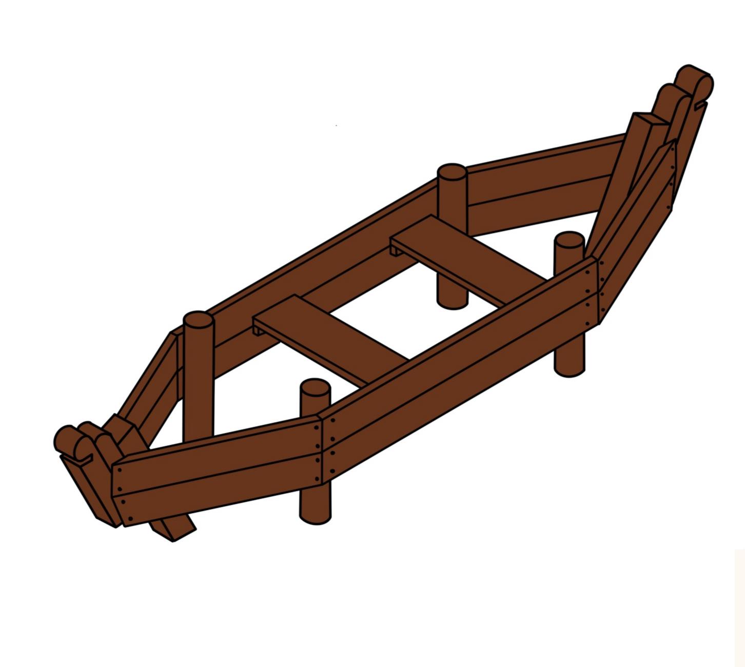 Timber Canoe by DG Play, a timber canoe shaped play boat for schools and parks