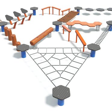 Pyramid by DG Play, a rope pyramid climbing net for schools and parks