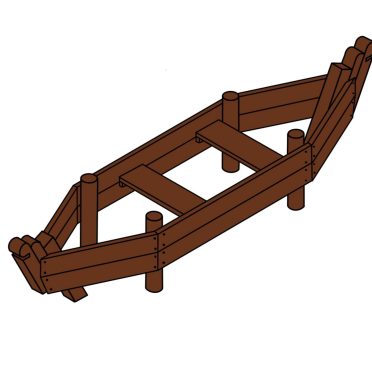 Timber Canoe by DG Play, a timber canoe shaped play boat for schools and parks