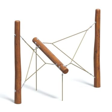 Wooden playground climbing structure with ropes for kids outdoor play fun and exercise. Durable natural wood and secure hardware ensure safety and long-lasting outdoor use. Perfect for parks and backyard play areas.