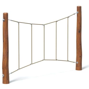 Rope climbing net with wooden posts for kids outdoor play and playground equipment. Durable, safe, and easy to install for residential or commercial playgrounds.
