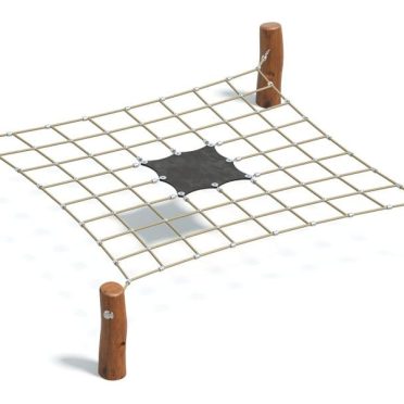 Bright outdoor playground net climbing structure with wooden posts, durable ropes, and safe design for children’s play and development. Perfect for schools, parks, and recreation areas.