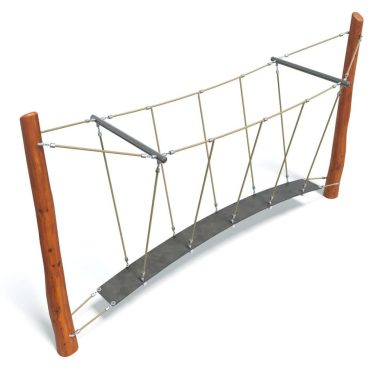 Rope obstacle course for playground or outdoor fitness with wooden posts and safety grips, ideal for kids or adults, promoting active play and agility training.