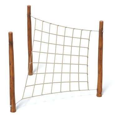 Natural wooden playground climbing net for kids, durable outdoor activity equipment, safe and engaging for children's play and physical development.