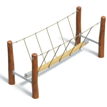 Wooden playground climbing frame with rope net for kids outdoor play, durable and safe play equipment, ideal for enhancing children's motor skills and outdoor fun.