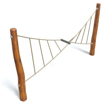 Rope bridge playground equipment for kids outdoor play area natural wooden design durable safety features.