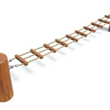 Timber rung ladder bridge on a timber post