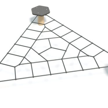 Tri Net by DG Play, a low triangular rope climbing net for schools and parks