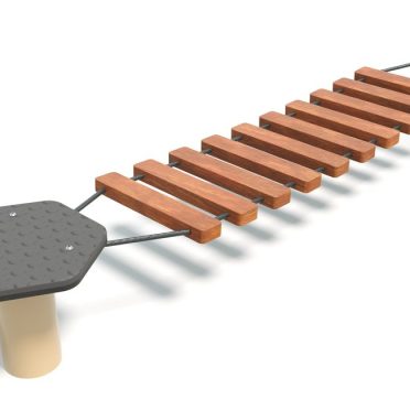 Timber Bridge by DG Play, a timber slat bridge walkway on posts for schools and parks