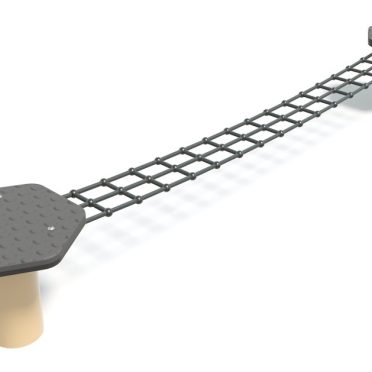 Rope Bridge by DG Play, a rope and slat bridge walkway on posts for schools and parks