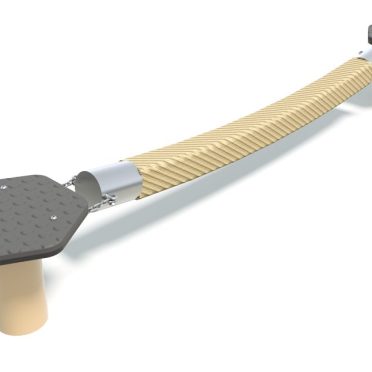 Jungle Balance by DG Play, a curved timber and rope balance beam on posts for schools and parks