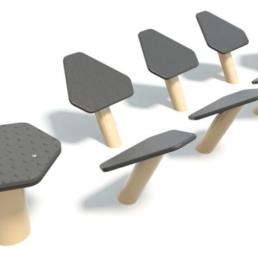 Colorful Hex Steps playground climbing equipment with multiple platforms and steps for children to climb and play.