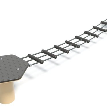 Durable plastic rail walk playground equipment with sturdy support posts and safety features for children's outdoor play areas.
